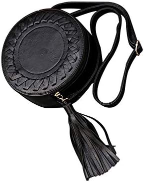 Ansenesn Womens Handbags,👝One-shoulder Adjustable Casual Braided Tassel Small Round Bag