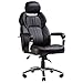 TOPSKY Executive Office Chair Large Leather Chair with Adjustable Headrest High Back New Black