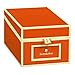 Business Card Box with 3 Variable tabs and Index Cards A-Z, Orange