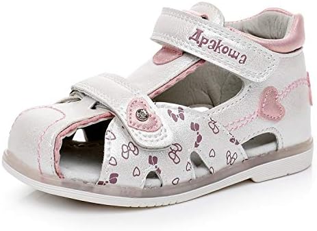 Toddler Boys Girls Double Adjustable Strap Closed-Toe Orthopedic Sandals, Kids Summer Sandals with Arch Support