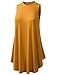 URBANCLEO Womens Mock Neck Sleeveless Elong Tunic Top Shirt Mustard XLarge
