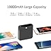 Power bank Portable Charger 10000 mAh Mini Power Bank Fast Charger Portable Charger Built in Cable and 2 Converters with Smart Digital Display Dual USB Output 2.1A for iPhone Samsung Galaxy and More