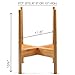 Fox & Fern Bamboo Plant Stand — 11.8 Inch Fixed Size Wooden Mid Century Planter Stand for Indoor Planters (Not Included); Raised Large Flower Pot Holder for Indoor Big Pots; Plug In Design - Bamboo