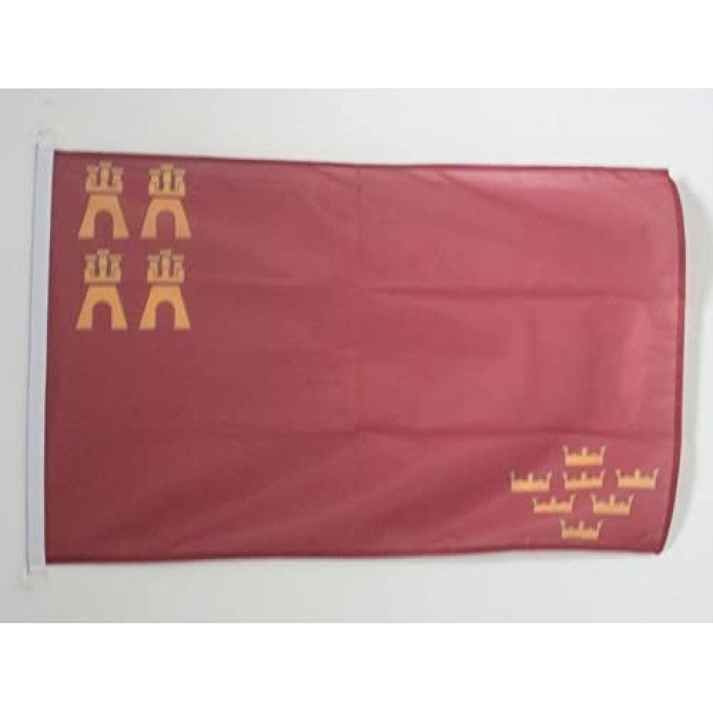 AZ FLAG - Murcia Flag - 2x3 Ft - For Outdoor - Spanish region of Región de Murcia Banner Knitted Polyester with Two Plastic Rings - Fade Resistant - Vivid Colors - 2' x 3' Feet - 90x60 Cm
