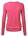 MBJ WSK780 Womens Keep It Classic V Neck Cardigan L Dark_Pink