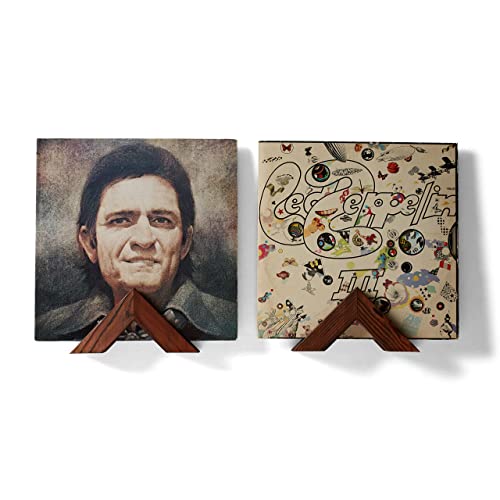 MODERN VINYL Wooden Triangle Wall Mount Set of 2 Vinyl Record Holder Display LP Record Vinyl