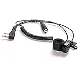 BTECH 2 Pin (K1 Connector) to 3.5MM Adapter with Push-to-Talk Button (Compatible with 2 Pin BaoFeng, Kenwood, BTECH Radios to 3.5mm Headsets with in-line Mics)
