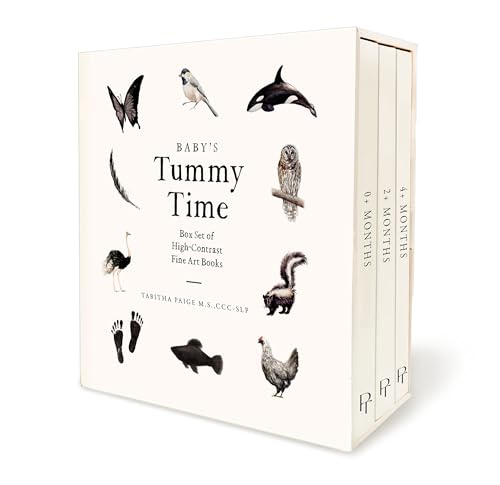 Baby's Tummy Time Book Box Set: A 3-Book Box Set of High-Contrast Art for Visual Stimulation at Tummy Time (Tabitha Paige Children's Book Series)