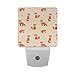 ALAZA LED Night Light with Smart Dusk to Dawn Sensor,Fox Orange Illustration Plug in Night Light Great for Bedroom Bathroom Hallway Stairways Or Any Dark Room