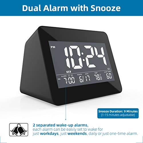 White Noise Sleep Sound Machine Alarm Clock for Home, Adults, Baby