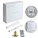CelebrationLight 10 Pack Flameless Taper Candles with Remote/Timer, Battery Operated Flickering LED Window Candles, Vintage Christmas Electric Fake Candlesticks, Golden Holder