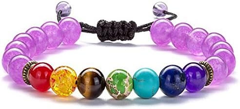Vitality Extracts 7 Chakra Lava Stone Diffuser Bracelet - Meditation, grounding, Healing, Genuine Stones, Natural, Essential Oils, self Confidence, Holistic, Aromatherapy