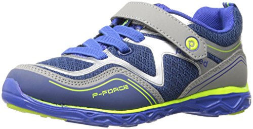 pediped Kids' Force Sneaker, Blue/Silver, 26 E EU/9-9.5 E US Toddler