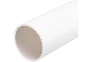 MECCANIXITY 2 Inch PVC Rigid Tube Round Pipe 46mm ID 50mm OD 8" Length White High Impact for Water Pipe, Crafts