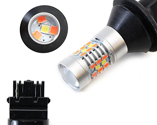 iJDMTOY (1) 28-SMD Red/White LED Bulbs For 2015-up Ford Mustang, 2011-2014 Chevy Volt As Rear Fog Light, Backup Reverse Light