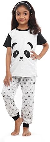 Nite Flite Girls' Panda Love Cotton Pyjama Set