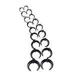 9 Pairs Black Acrylic Tunnel Spiral Taper Ear Stretcher Expander Plugs