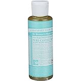 Dr. Bronners - Pure-Castile Liquid Soap (Baby Unscented, 4 Ounce) - Made with Organic Oils, 18-in-1 Uses: Face, Hair, Laundry, Dishes, For Sensitive Skin, Babies, No Added Fragrance, Vegan, Non-GMO