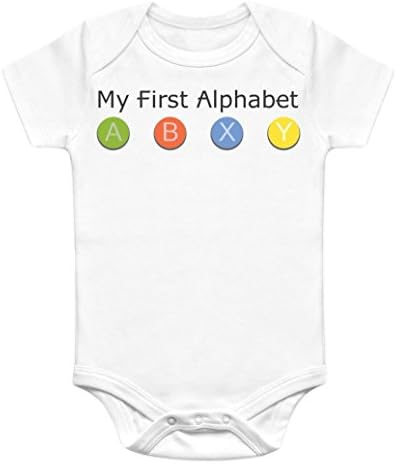 Nerdy Onesies Unisex Baby "My First Alphabet" - XBox Onesie (9-12 Month)