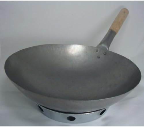 14 Hand-hammered Pow Wok with Wood Handle by Wok Shop