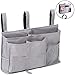 Bunk Bed Organizer - Bedside Storage Caddy with Pocket, Hanging Organizer for Dorm Room, Hospital Bed Rail & More - Grey
