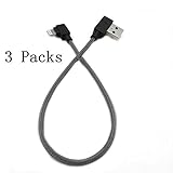 YICHUMY 3 Packs Fast Charging Cable for iPhone X 7 8 Plus Short Lightning Cable 90 Degree iPhone Cable 90 Degree Lightning Cord for iPhone 8 90 Degree Cord, 90 Degree iPhone X Charger Cord (Black)