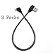 YICHUMY 3 Packs Fast Charging Cable for iPhone X 7 8 Plus Short Lightning Cable 90 Degree iPhone Cable 90 Degree Lightning Cord for iPhone 8 90 Degree Cord, 90 Degree iPhone X Charger Cord (Black)