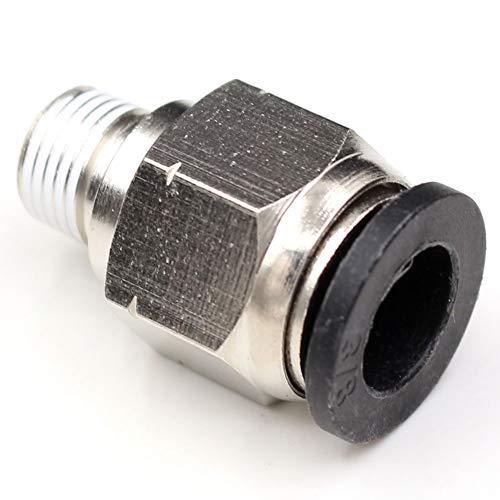 CEKER Push to Connect Air Pipe Fittings PC 3/8" Tube Od x 1/8" NPT Thread Male Straight Pneumatic Fitting Push in Quick Tube Fitting Connector 5Pack