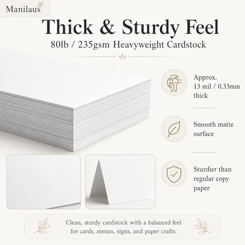 White Cardstock 8.5 x 11"Inch, 80lb Cardstock Paper, 30 Sheets Card Stock Paper 8.5 x 11 White, Heavy Thick Cardstocks Printer Papers for Invitations, Menus, Weddings, DIY Cards, Scrapbooking.