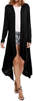 Meaneor Women’s Casual Long Sleeve Cardigan Sweater Asymmetric Lightweight Long Open Front S-XXL