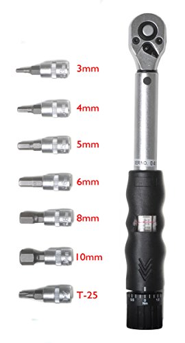 Conquer Ratcheting Bike Torque Wrench Allen Key Socket Set Tool Kit