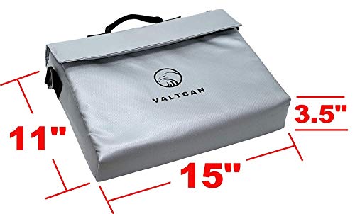 Valtcan Fireproof Document Money Bag XL Large Safe Wildfire (15 x 11 x 3.5 Inches) Strongest Quad 4 Layer Heat Protection Non-Itchy Fire and Water Resistant Protects Photos Jewelry Cash Document Files
