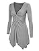 Made By Johnny MBJ Womens Long Sleeve Knot Baby Doll Tunic Top XL Heather_Grey