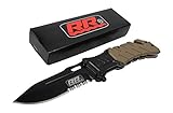 Rogue River Tactical New Military G10 Handle Black Spring Assisted Pocket Knife (Desert Tan)