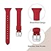 Maledan for Fitbit Versa Bands Women Men, Slim Genuine Leather Strap Accessories for Fitbit Versa Fitness Smart Watch, Small, Red