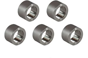 MAJESTIC WATER SPOUTS 3/4" (.75") - 5 Pack - NPT 316 Stainless Steel Threaded Half Coupling Weld On Pipe Tube Bung Fitting SS