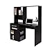 South Shore Narrow Home Office Computer Desk with Hutch, Pure Black