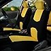 FH Group FB050115 + F14407 Full Set Flat Cloth Car Seat Covers with Premium Carpet Floor Mats, Yellow/Black- Fit Most Car, Truck, SUV, or Van