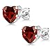 Gem Stone King 925 Sterling Silver 8MM Heart Shape Gemstone Birthstone Stud Earrings For Women
