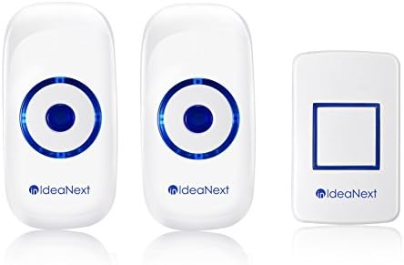IdeaNext Wireless Doorbell Smart Home Digital Doorbell with 1 Remote Button Transmitter and 2 Plug-in Receivers Operating at 1000ft Range with 36 Chime Tones, No Battery Required for Receivers