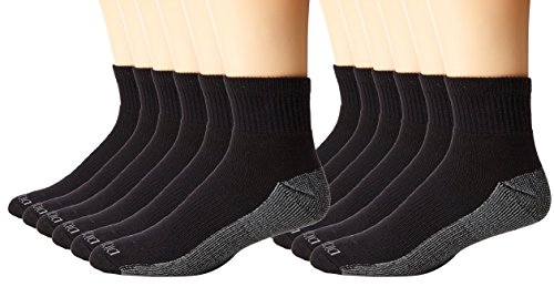 Dickies Men's Dri-tech Moisture Control Quarter Socks, Available in M-XXL (6, 12, 18 Pairs)