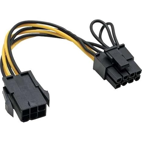 Mainboard Strom Adapter PCI-Express 6pol auf 8pol Netzteil Stecker Grafikkarte PCI-Express Ansch