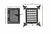 A29 Hardware Cast Iron Speakeasy Door Grill/Grille with Viewing Door, Black Powder Coat Finish, Medium Size