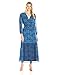 James & Erin Women's Peasant-Sleeve Deep V-Neck Maxi Dress