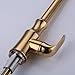 KES Brass Pull Down Kitchen Faucet Modern Single Large Tall Commercial Pullout Bar Sink Faucet with Swivel High Arc Gooseneck Pulldown Sprayer Head Polished Gold Finish, L6936-4
