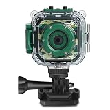 PROGRACE Children Kids Camera Waterproof Digital Video HD Action Camera 1080P Sports Camera Camcorder DV for Boys Birthday Holiday Gift Learn Camera Toys 1.77'' LCD Screen (Camouflage)