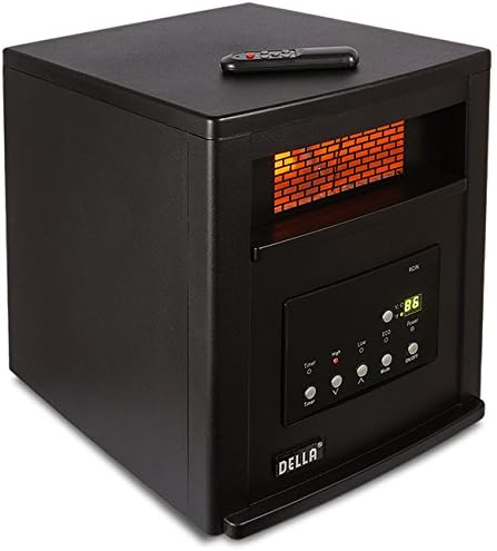 NEW Black, Infrared Quartz Portable Electric Space Heater with Remote Control 1500 Watts