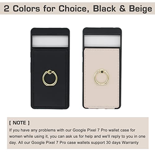 Google Pixel 7 Pro Wallet Case with Card Holder & Finger Ring, Cell