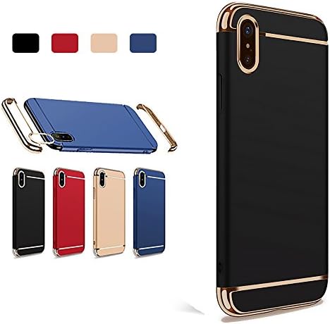 iPhone X Case, Slim Hard Thin Case 3 in 1 Matte Surface with Electroplate Frame for Apple iPhone X Phone [Support Wireless Charging] - BLACK