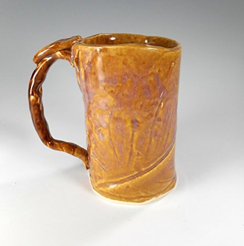 Hand built ceramic coffee mug with thumb rest, pottery tea mug, stoneware coffee cup